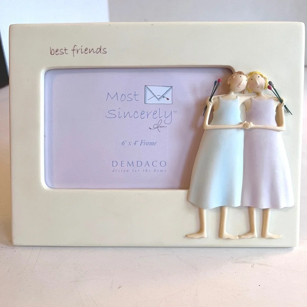 Demdaco Best Friends Most Sincerely 6x4 Photo Frame Claire Stoner 2005 Whimsical